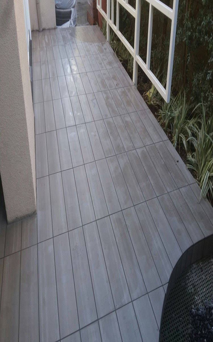 Commercial project — exterior tile work