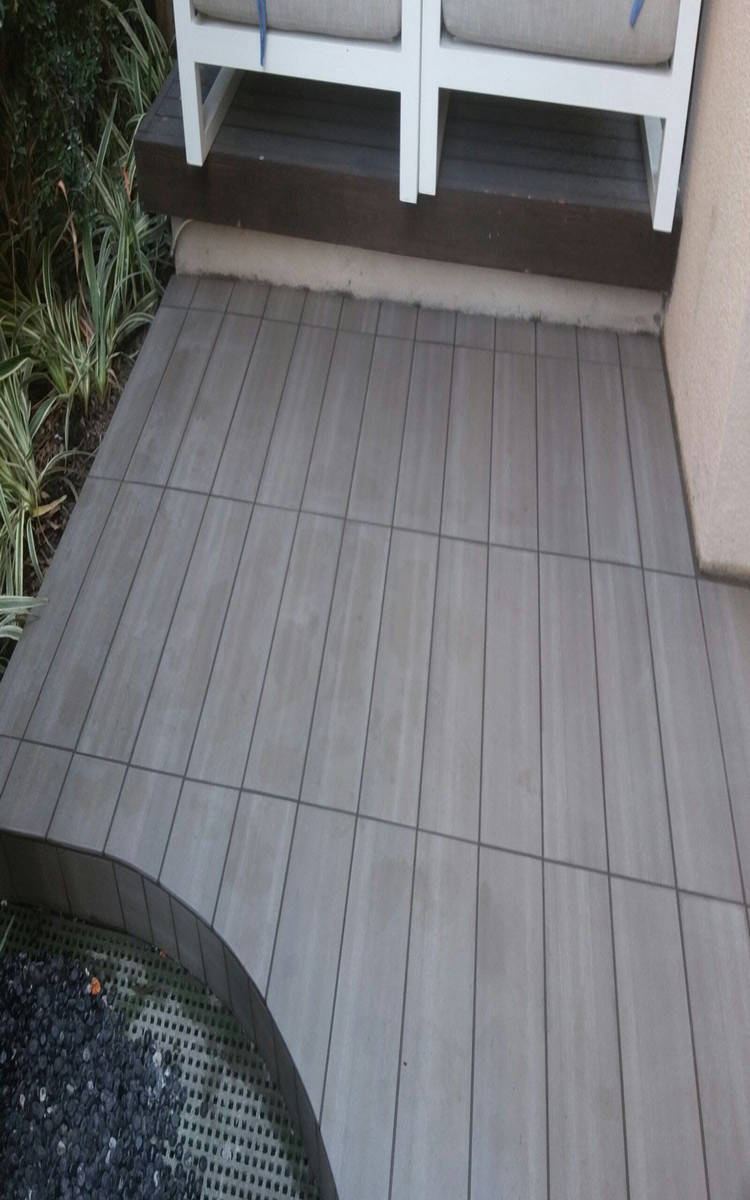 Commercial project — exterior tile work